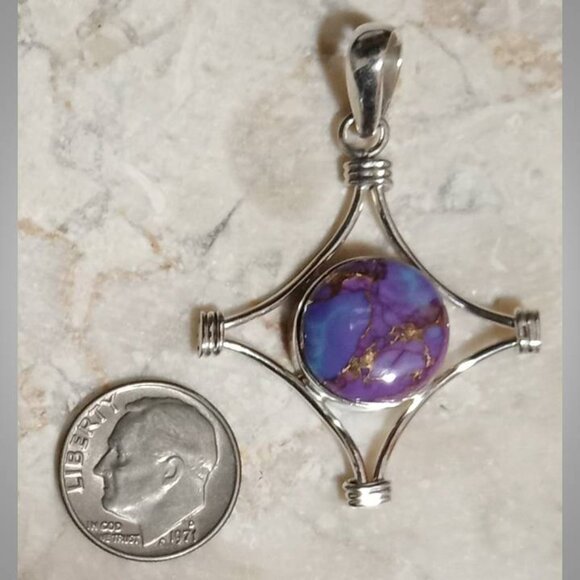 AUTHENTIC Mohave Purple Turquoise sterling silver pendant SJ808-01 - Picture 5 of 7